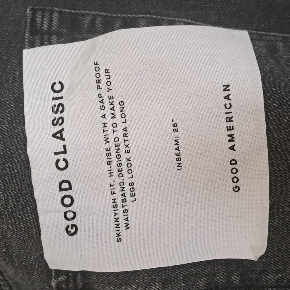 Good American Good Classic High-Rise Jeans Black Wash 14 - Picture 10 of 12